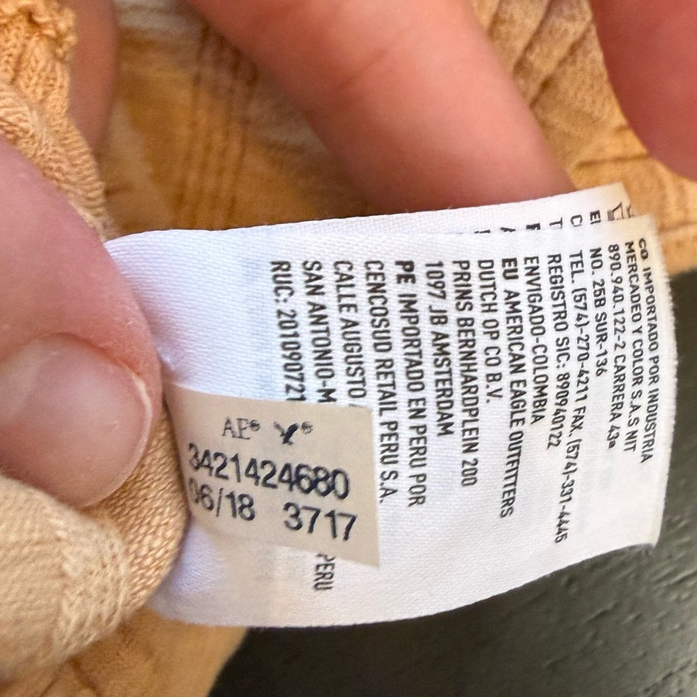 American Eagle Ribbed Button-Front Tank Top in Honey Yellow - XS - Picture 5 of 6